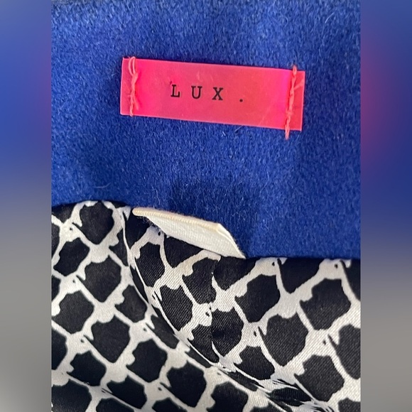 Lux Blue Pea Coat Asymmetrical Design Tailored Fit - Picture 3 of 16